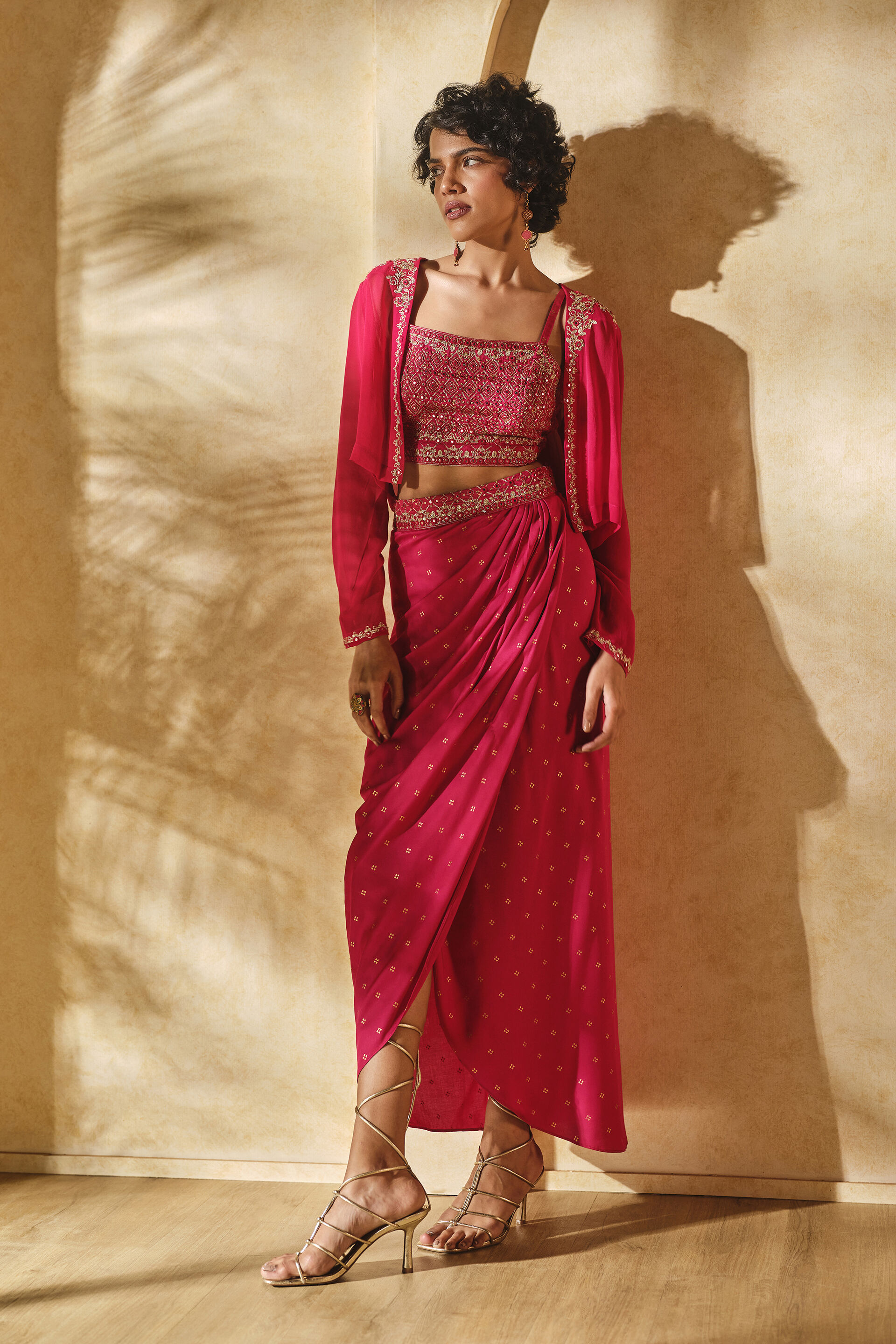 The Laila Skirt Set, Red, image 4